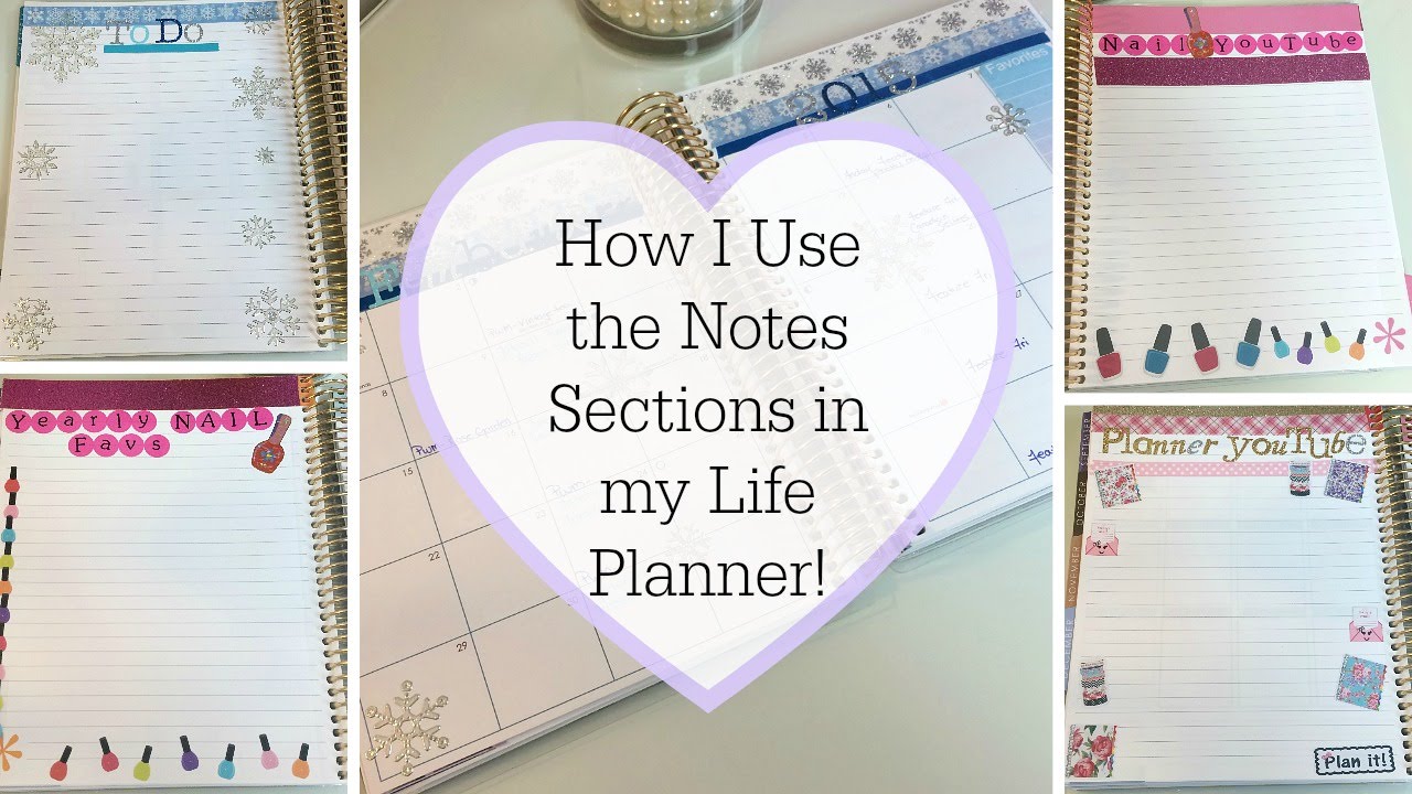 How I Use the Notes Sections in my Erin Condren Life Planner! - YouTube