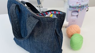 DIY. Look what I made from old jeans. Cute accessory bag