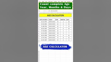 Calculate age in excel |age calculation formula 📆 #exceltricks #agecalculator #exceltutorial #excel