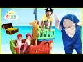Ryan and Family Build a Kids Pirate Ship and Hunt for a Surprise Treasure Chest