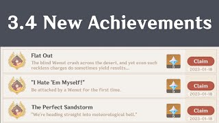 3 New Achievements Genshin Impact 3.4 Update