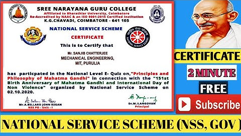 Mahatma Gandhi Free Quiz Certificate | Online Free Course With Certificate | Free Certificate |Quiz