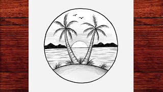 Kolay Karakalem Manzara Çizimleri - Karakalem Çizimleri Kolay Nasıl Yapılır - Çizim Mektebi Drawing