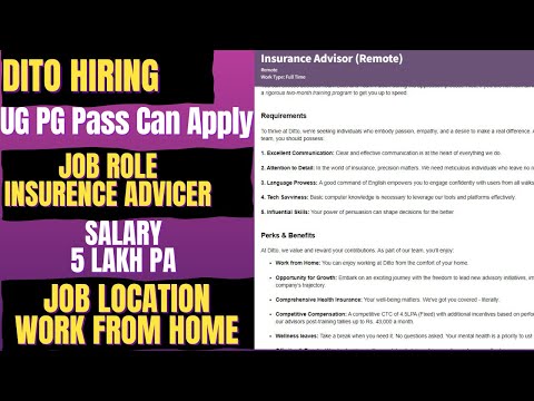 Ditto | Work From Home Jobs | 12th Pass Job | Online Job at Home | New Job Vacancy 2023 | Job | Jobs