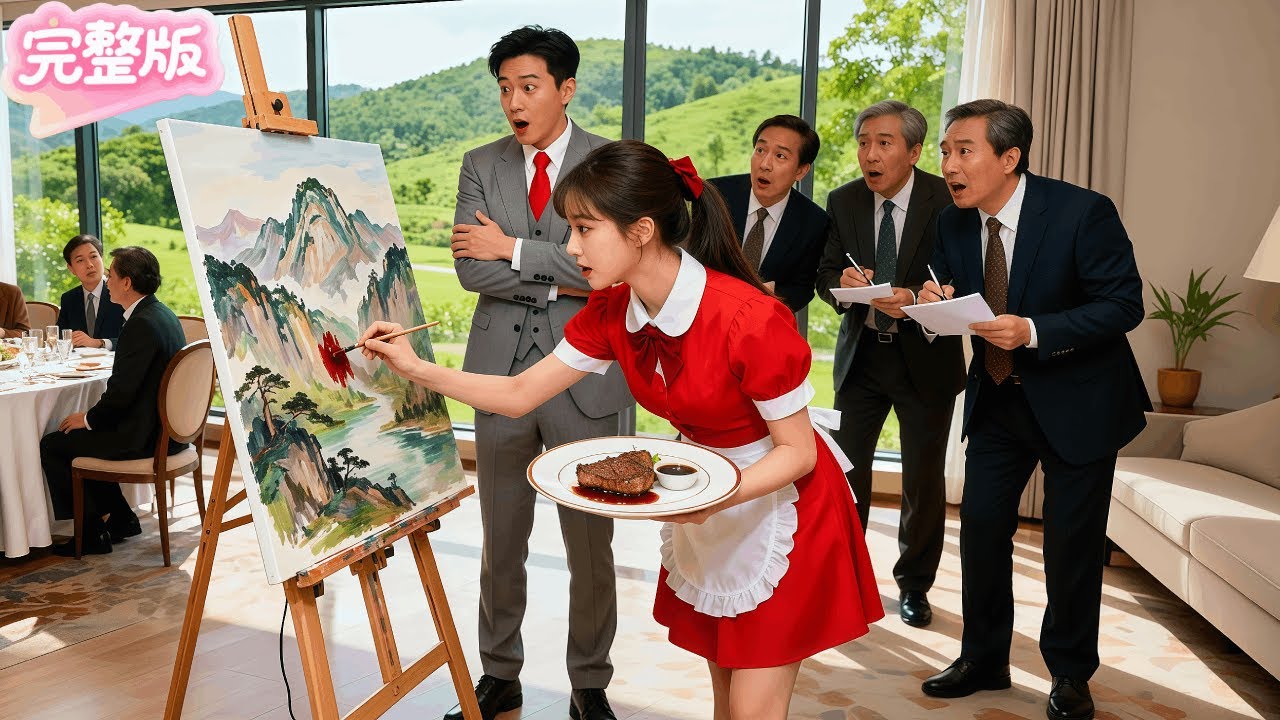 所有專家都完不成總裁爺爺留下的殘缺畫作！窮服務員卻用醬汁塗鴉一秒搞定！原來竟是眾人一直尋找的畫筆宗師！總裁當場下跪求婚，狂砸千億寵上天！#热门短剧 #drama #chinesedrama