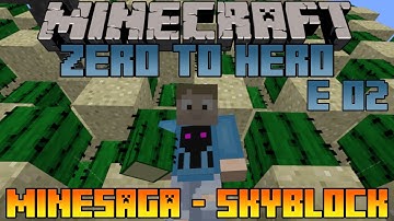 Minecraft Skyblock Minesaga - Zero To Hero Episode 2 - Cactus Farm and Schematica