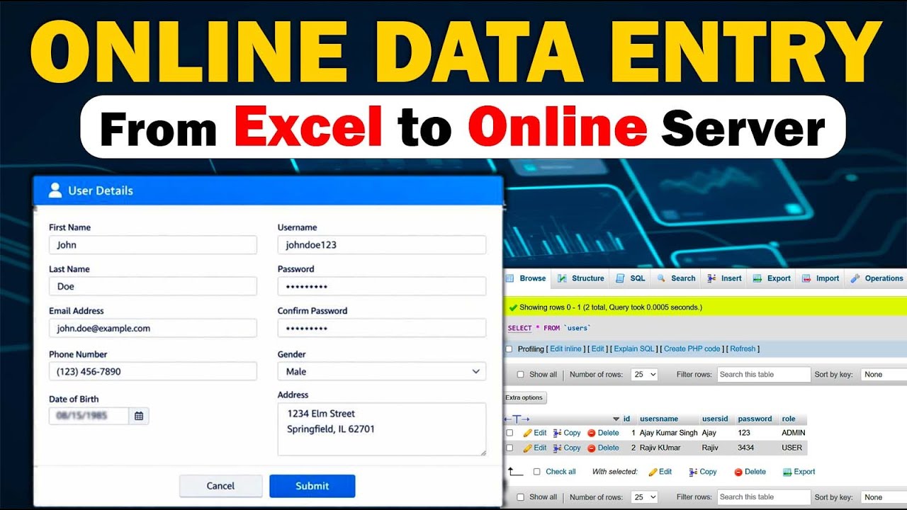 Ms Excel : Create Online Software in Excel with Server | Complete Tutorial Data Entry Software
