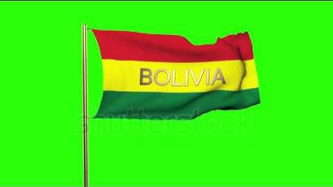 Bolivia flag with title waving in the wind. Looping sun rises style. Animation loop Stock video by