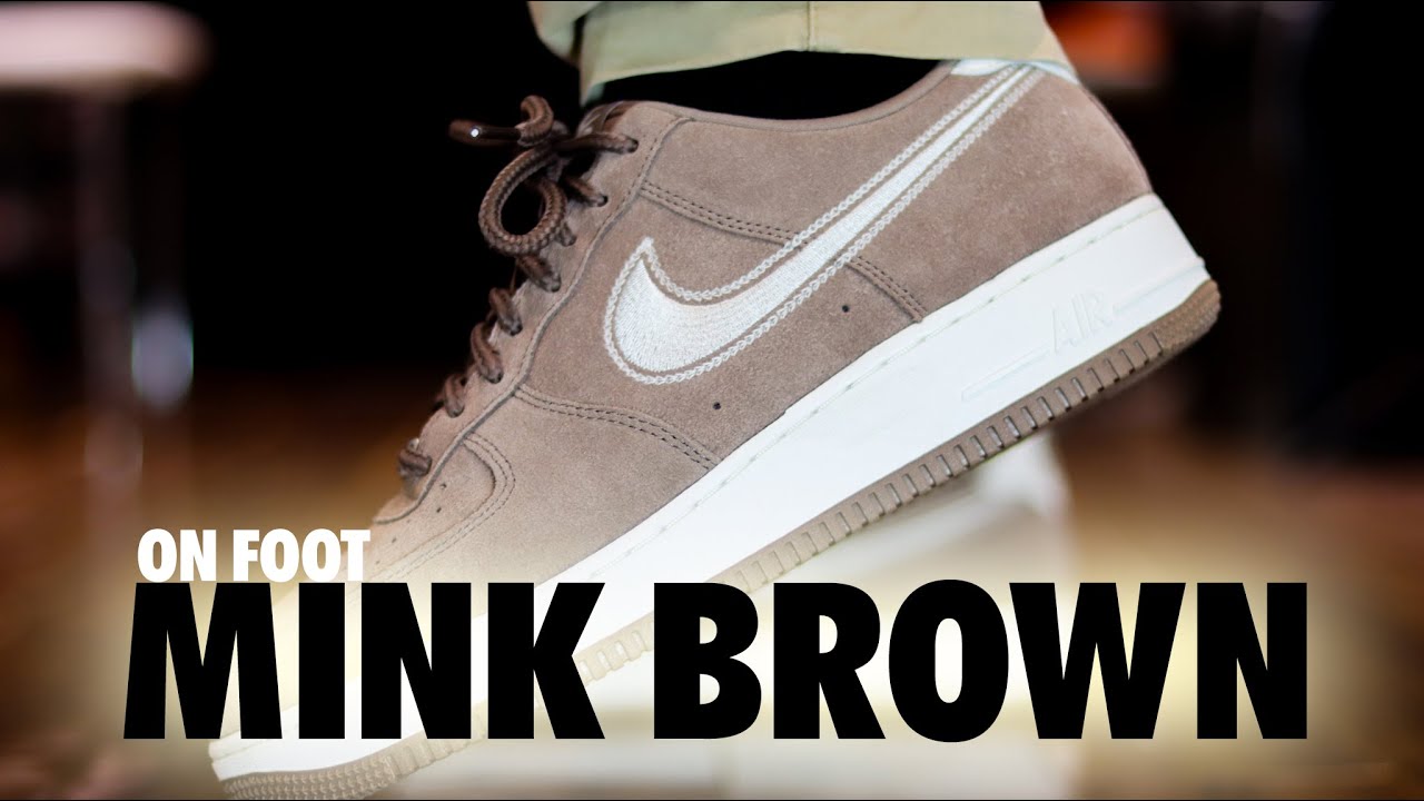 ★Nike★ Air Force 1 07 LV8 M Mink Brown Sail HJ4465200 HJ44 ON FOOT! Nike Air Force 1 '07 LV8 Mink Brown Sail Schopes 4K