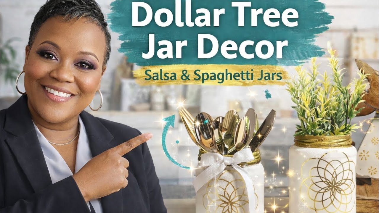 Dollar Tree  DiY l  Salsa & Spaghetti Jar Upcycle l Fahouse Kitchen Decor On A Budget 