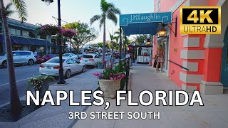 Saturday Night Walk along Third Street South, Naples, Florida, March 2023, 4K Travel Video