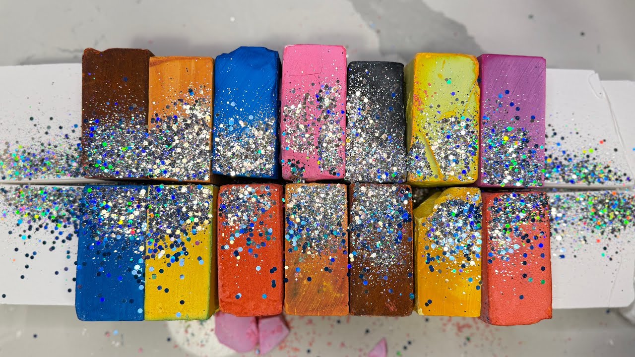 ASMR- Crispy Crumbly Dyed Blocks Crush candies 🍬😀