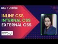 CSS Tutorial : HTML Style CSS | Inline, Internal & External CSS | Part 8 | In Hindi