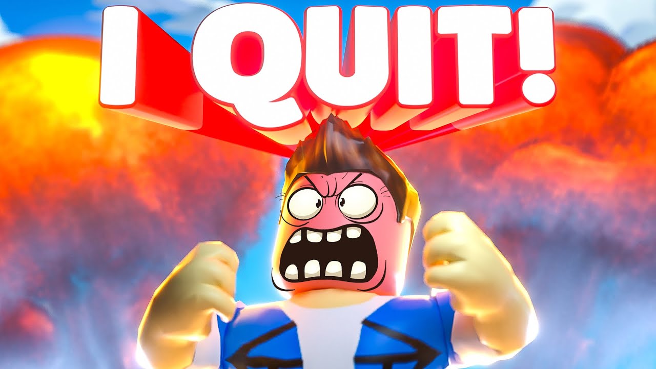 Youtuber Rage Quits In Roblox Wipeout Youtube - rage quit roblox