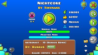 Nightcore 100% (Insane) - Tinymanx - Geometry Dash 2.11
