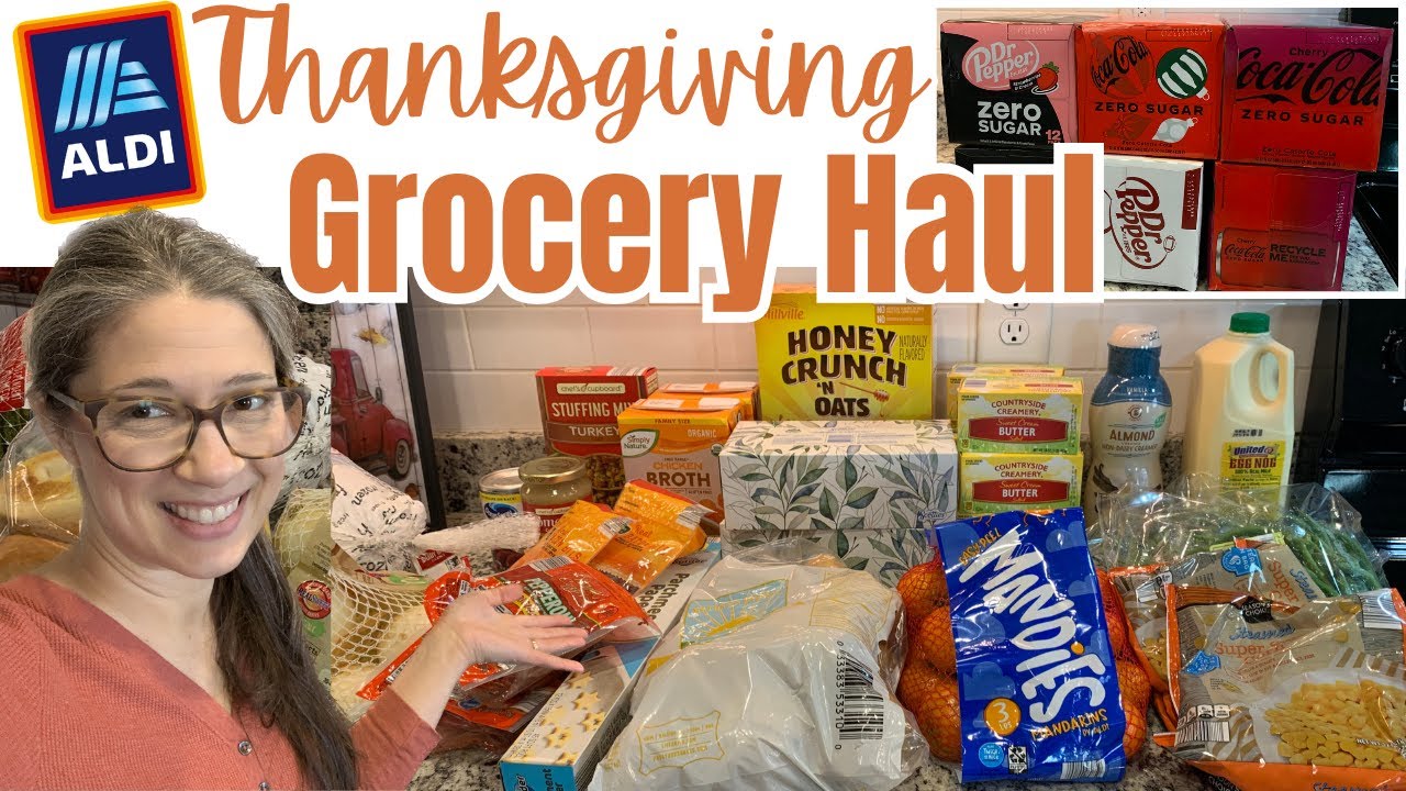 Thanksgiving ALDI Grocery Haul plus Food Lion Turkey Deal NEW glass