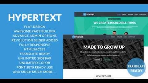 Preview Hypertext - Flat Portfolio WordPress Theme