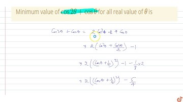 Minimum value of `cos2theta+costheta` for all real value of `theta` is