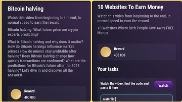 TapSwap Special YouTube Video Tasks Answers: 10 Websites To Earn Money🔹 Bitcoin Halving July 26th