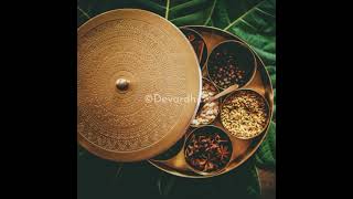 Madhuryam : Brass Spice Box, Masala daan, Condiments Box, Dry fruit box, Best Gift Items