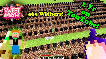 1Year on YouTube Spawning in 365 withers on a Minecraft anarchy server to celebrate!