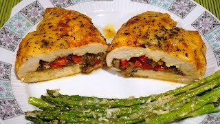 Куриная грудка, начинённая грибами и перцем_Chicken breast stuffed with mushrooms