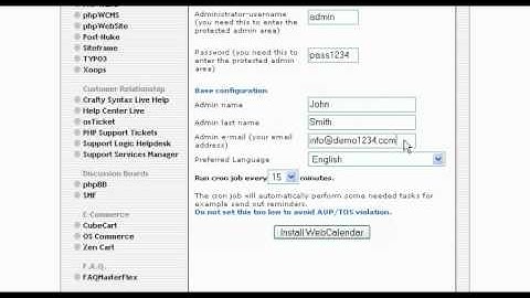 WHB Presents: Installing WebCalendar from Fantastico