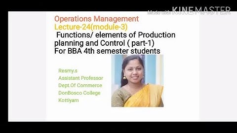 LECTURE-24 OPERATIONS MANAGEMENT BBA S4  ELEMENTS OF PRODUCTION PLANNING AND CONTROL ( PART-1)