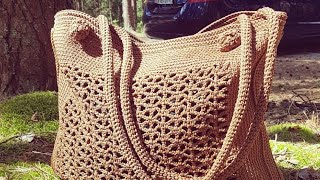 Вяжем стильную сумку-шопер для пляжа и города 🏖🏣 crochet pattern.