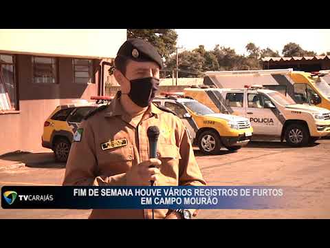 Fim de semana houve vários registros de furtos em Campo Mourão