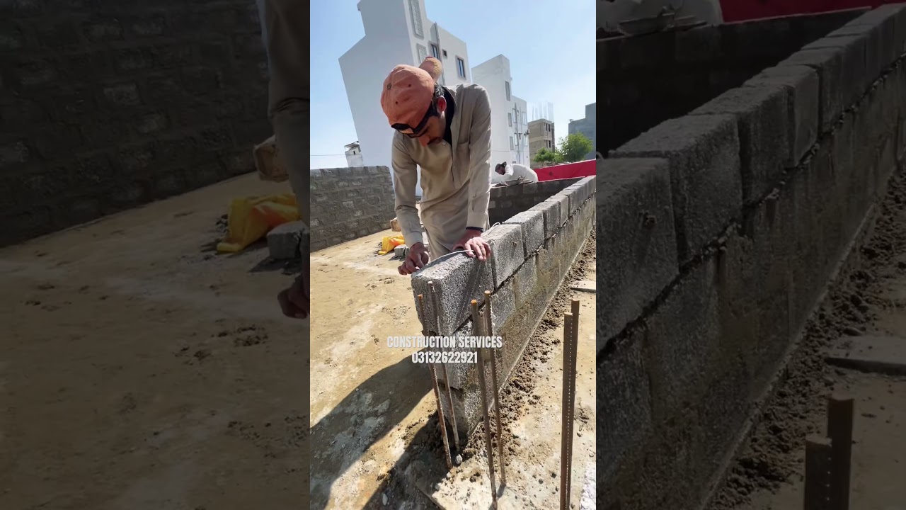 Fast brick masonry working garden city city scheme 45 Karachi