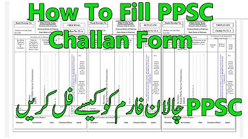 How to fill PPSC Challan Form| Applying For PPSC Jobs| Challan Form Bharna Seekhain |(Urdu)| 2021