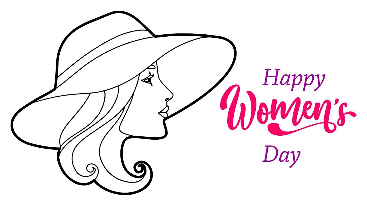 How to Draw Women Face | Happy Women's Day Special Drawing - YouTube