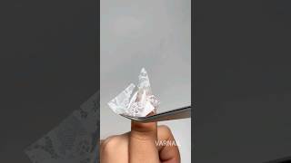 Simple Lace Nail Design with Foil Transfer Gel and Nail Art Foil #varnail #nailtutorial