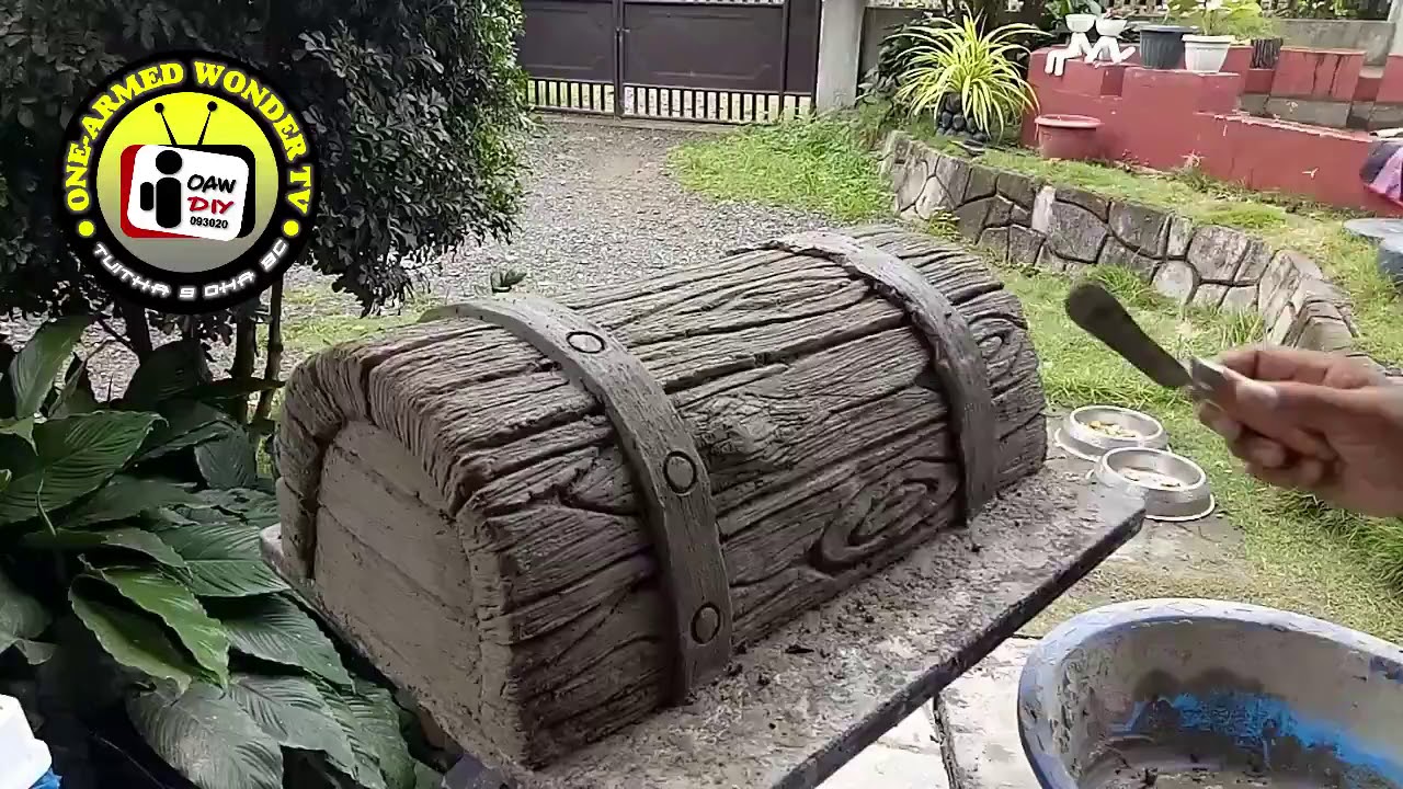 DIY CEMENT TREE TRUNK POT #1 | GARDEN IDEAS | HOME DECORATION