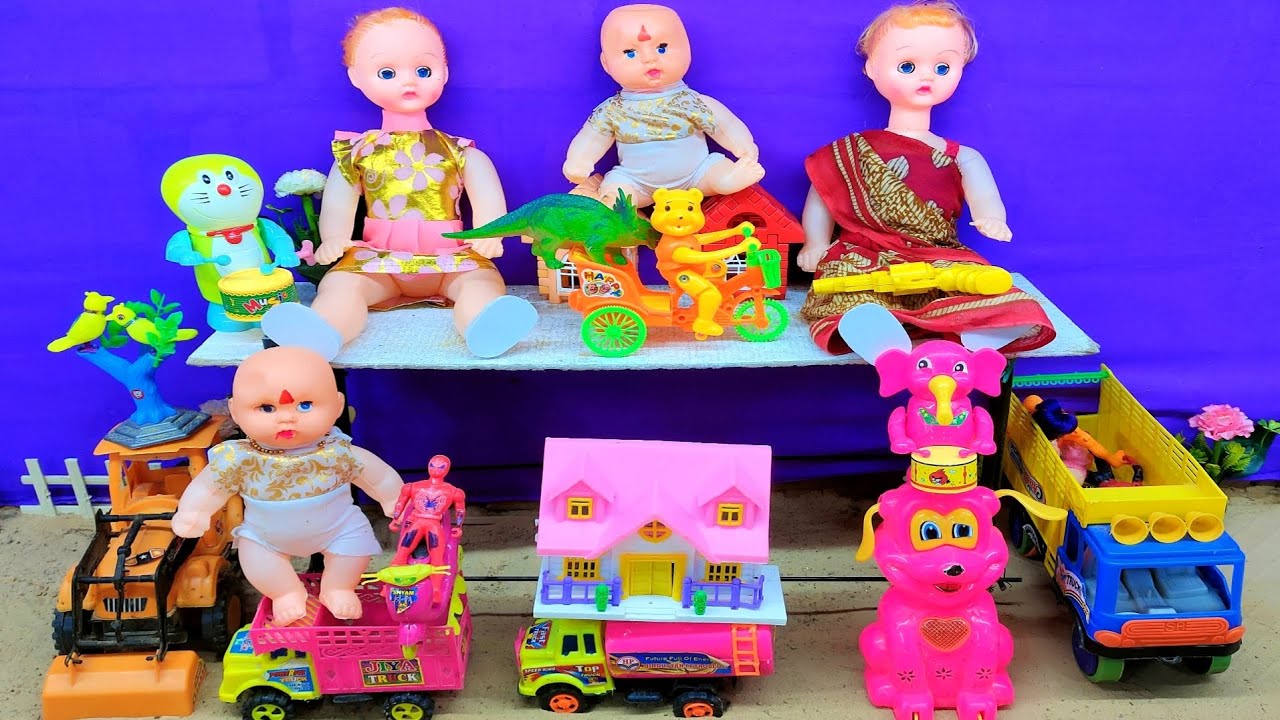 train jcb gaddi wala cartoon toy helicopter ki video truck jcb rail bus ...