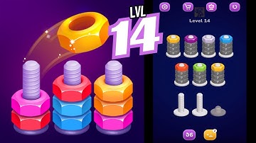 🏅 NUT SORT 🤪 Level 14 🧩 Gameplay Walkthrough