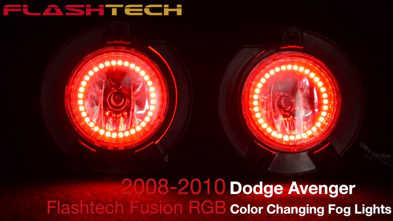 FLASHTECH LIGHTING Dodge Avenger V.3 Fusion Colorshift LED HALO FOG LIGHT KIT (2008 2015