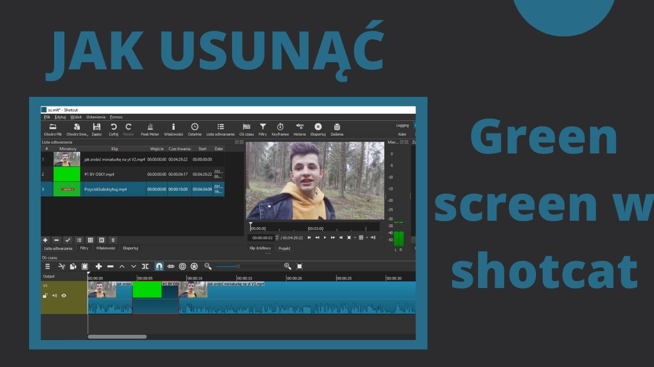 Jak usunąć green screen? 1 Shotcut Poradnik YouTube
