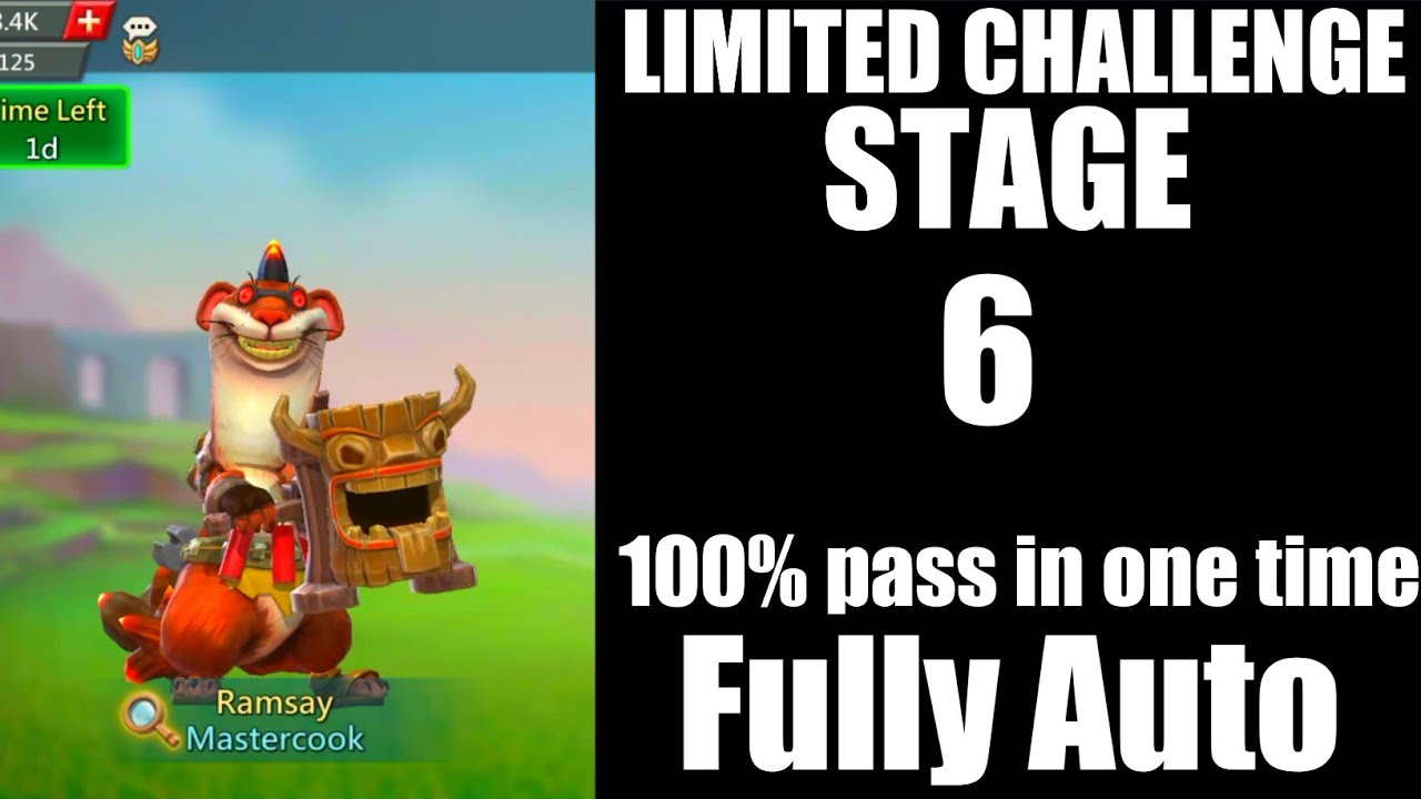 Lords mobile limited challenge stage 6  fully auto crazy Chef Stage 6 auto Mastercook stage 6 auto