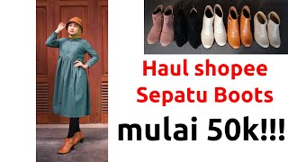 Haul Shopee Sepatu Boots Wanita