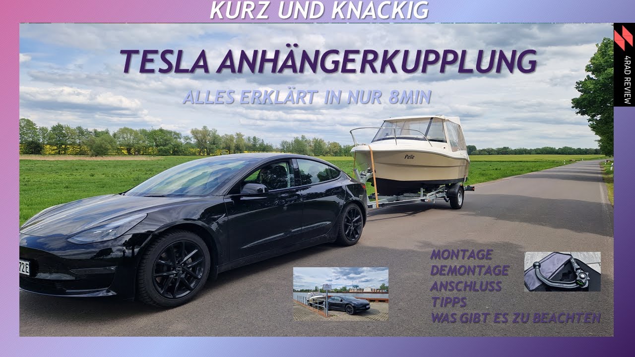 Tesla Model Y Anhänger Kupplung montieren - Verbrauch Elektroauto