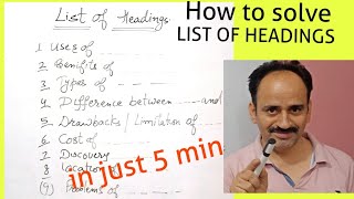 IELTS READING TIPS FOR LIST OF HEADINGS