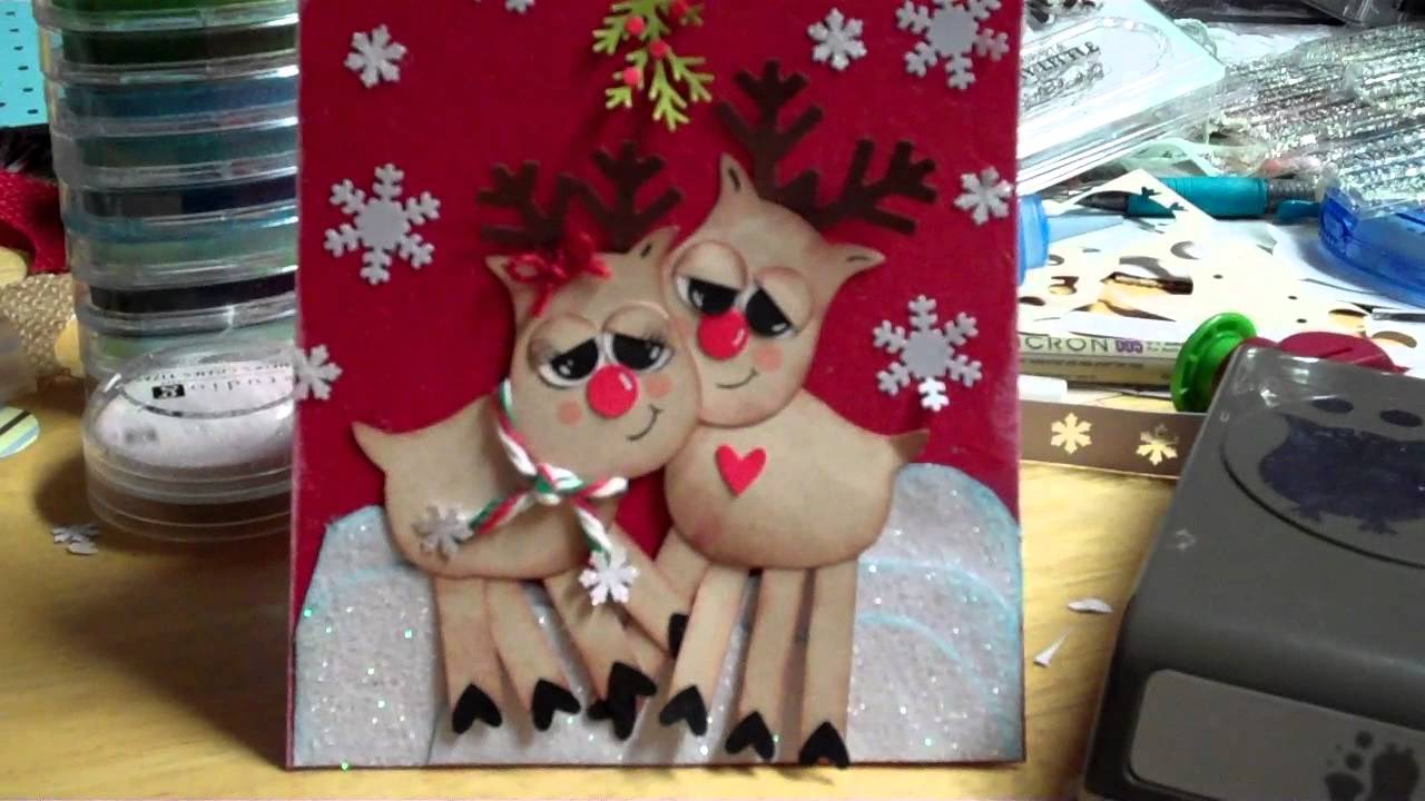 Cutie Reindeer card using STAMPIN UP OWL PUNCH!!!! - YouTube
