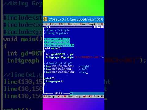 #3 Draw a Triangle using C graphics||C language tutorial #shorts #graphics  #c