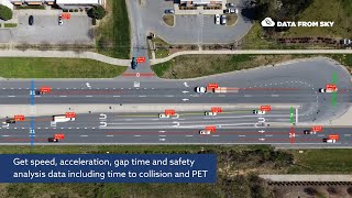 DataFromSky next level AI traffic analysis from drone - 180 turn on high speed road