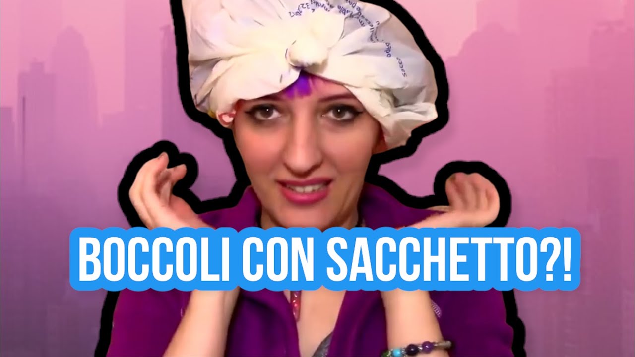 Provo a fare i boccoli con un sacchetto della spesa