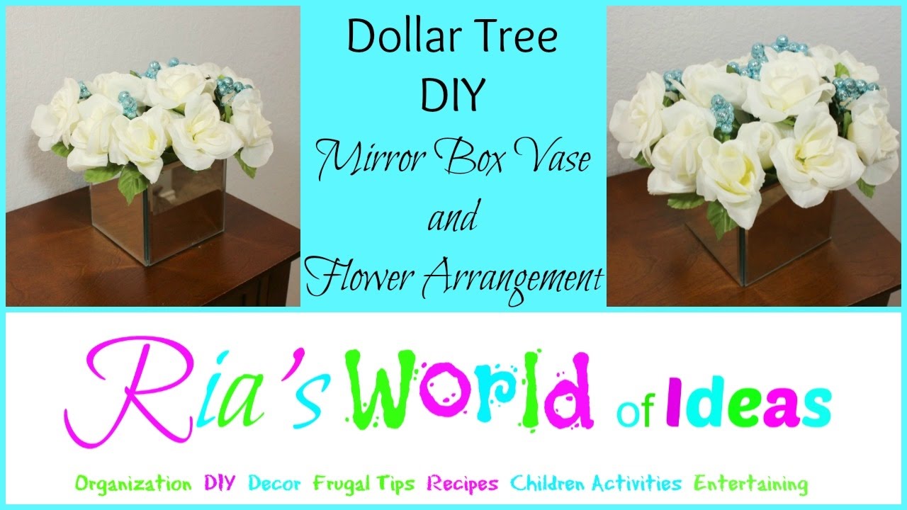 Dollar Tree DIY Mirror Box Vase and Flower Arrangement YouTube