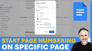 Google Docs - Démarrer la numérotation des pages sur une page spécifique, par exemple la page 3
