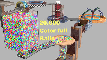 20,200 Colorful Balls Marble Run Loop animation V19#marblerun #marblerace #blendercycles